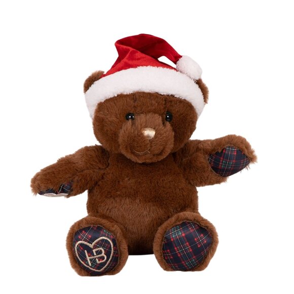 Build a Bear Merry Christmas Cheer Plush 10" Teddy HeartBox Brown Santa Hat HB - Picture 1 of 5